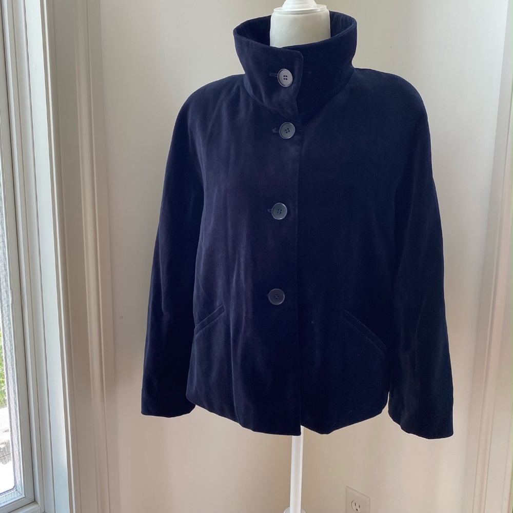 Vintage Talbots Midnight Blue Velveteen Coat